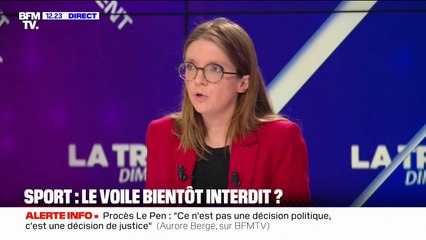 Aurore Bergé: "Dans le sport, aucun signe religieux ostensible n'a sa place"