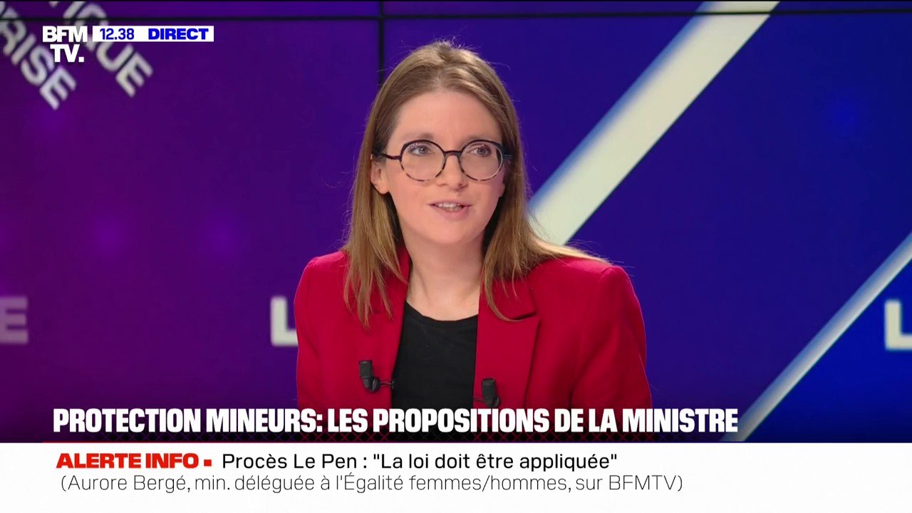 Prescription des crimes sexuels sur les mineurs: "Je veux qu'il n'y ait ni oubli, ni pardon", affirme Aurore Bergé