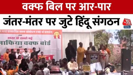 वक्फ बिल के समर्थन में जंतर-मंत्र पर जुटे हिंदू संगठन, देखें ये रिपोर्ट