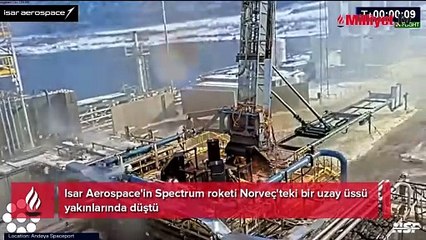 Norveç'ten fırlatılan roket kalkıştan kısa süre sonra düştü, o anlar canlı yayına yansıdı
