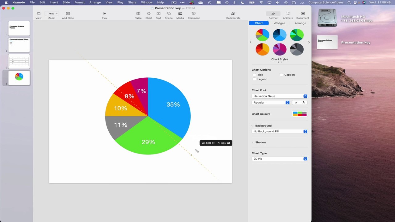 How to INSERT a Chart On Your Keynote Application On a Mac / Desktop Computer - Basic Tutorial | New