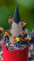 The daily work of pencil repairman