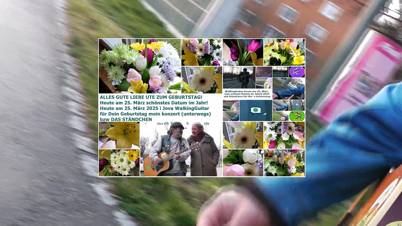 WalkingGuitar heute am 25.März- (am schönstes Datum im Jahr!) 2025 DAS STÄNDCHEN (SERENADE) FÜR UTE´S GEBURTSTAG bzw mein feierlicher konzert unterwegs (musik musique livemusic)