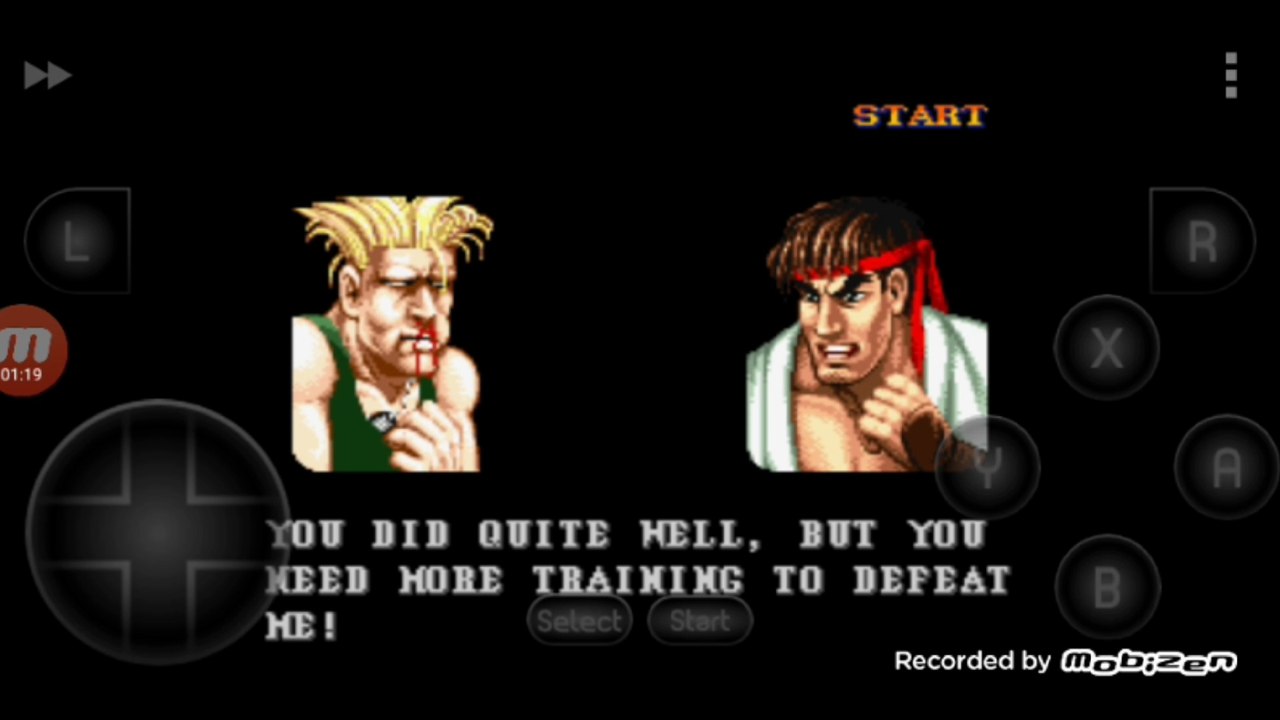 Street Fighter II Turbo: Hyper Fighting Guile vs Ryu Guile é derrotado por Ryu