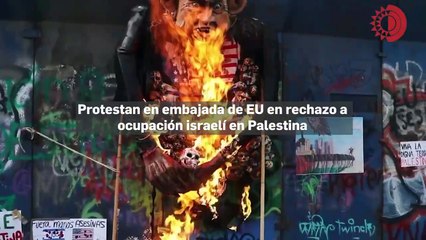 Protestan en embajada de EU en rechazo a ocupación israelí en Palestina