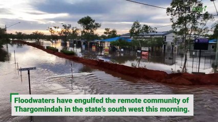 Bulloo River engulfs Thargomindah in state's south west