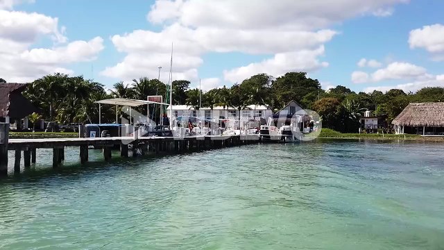 Shoreline of Bacalar lagoon in Riviera Maya, Quintana Roo Mexico