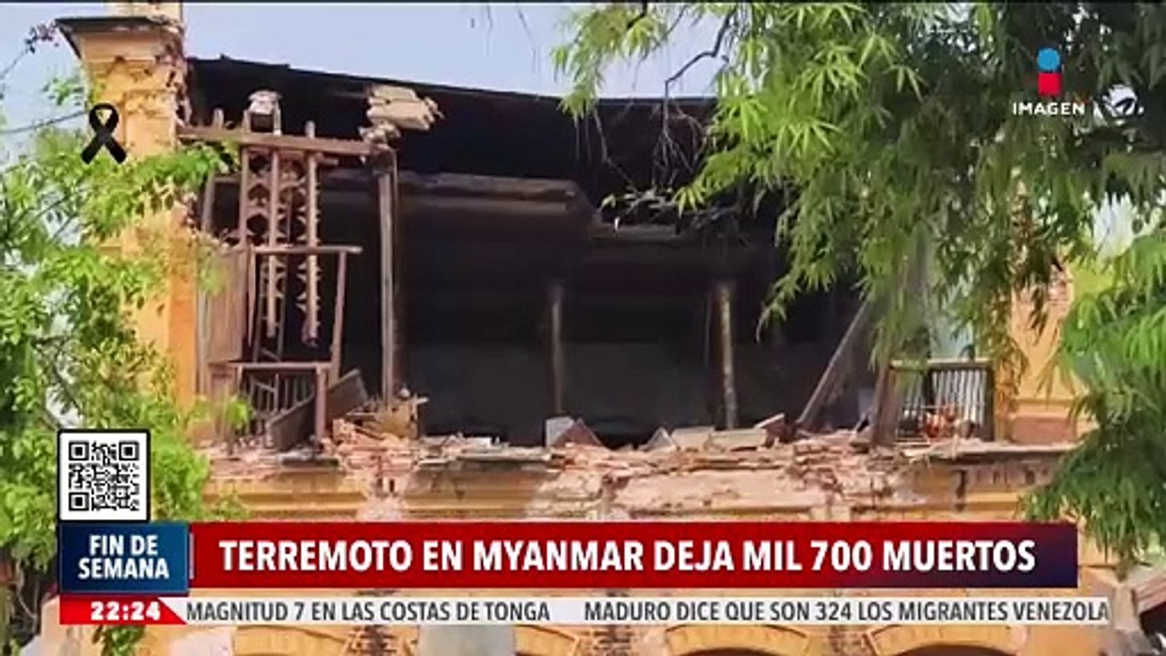 Suman más de mil 700 muertos por el terremoto en Myanmar - Vídeo ...