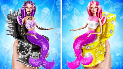 Relooking de poupée - Sirène E-Girl VS Sirène douce #shorts