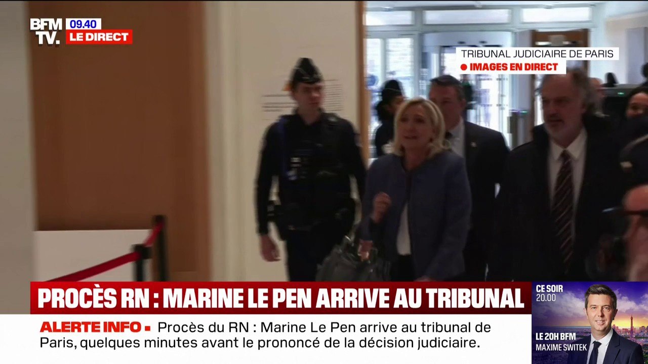 Procès du RN: Marine Le Pen arrive au tribunal de Paris