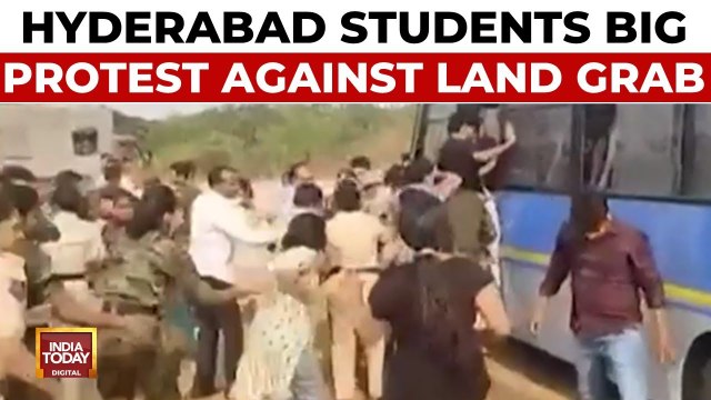 Hyderabad university students protest land grab, clash with police