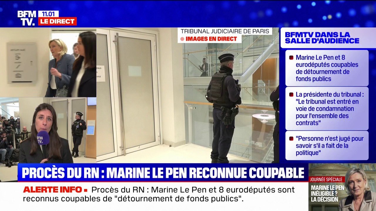 Assistants parlementaires du RN: reconnue coupable de détournement de fonds publics, Marine Le Pen espère échapper à l'inéligibilité