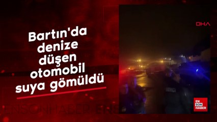 Bartın'da denize düşen otomobil suya gömüldü