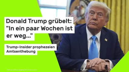 Donald Trump grübelt: "In ein paar Wochen ist er weg..." Trump-Insider prophezeien Amtsenthebung