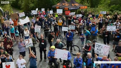 Coed y Brenin visitor centre closure prompts protest. BBC video
