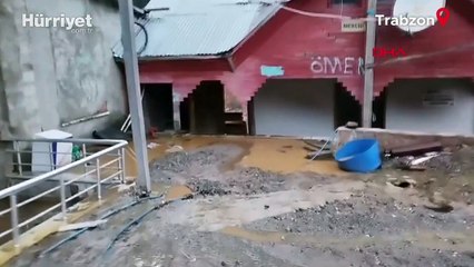 Trabzon'da dere taştı: Kara yolu ile alabalık tesisini su bastı