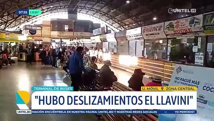 Se circula con precaución en la ruta Cochabamba – Oruro debido a un deslizamiento en Llavini