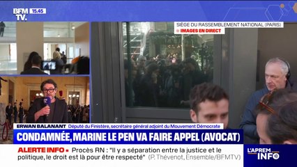 Marine Le Pen condamnée à 5 ans d’inéligibilité: "La démocratie ce n'est pas que l'élection, c'est aussi l'État de droit", rappelle Erwan Balanant, député Modem