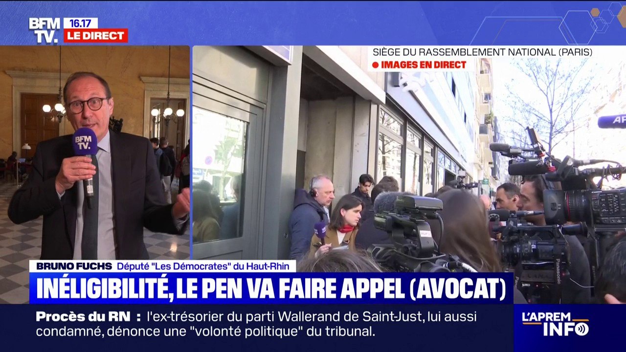 Marine Le Pen condamnée à 5 ans d’inéligibilité: "La démocratie est renforcée par le fait que l'état de droit est respecté", estime Bruno Fuchs (Modem)