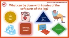 What can be done with traumas of the soft parts of the leg?