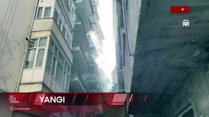 Rize'de apartman dairesinde yangın paniği