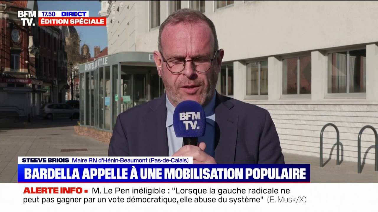 Marine Le Pen condamnée à 5 ans d'inéligibilité: "Cette exécution provisoire est une peine de mort pour notre candidate", affirme Steve Briois, maire RN d'Hénin-Beaumont (Pas-de-Calais)