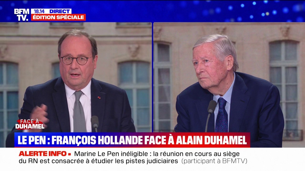 Procès RN: "La seule réaction que nous pouvons avoir, c'est de respecter l'indépendance de la Justice", affirme François Hollande