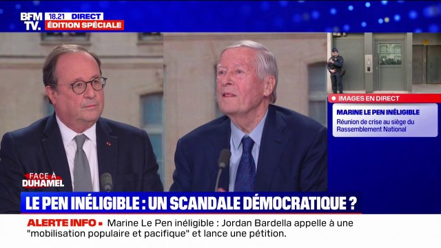 Marine Le Pen inéligible: Je ne suis pas favorable à ce qu'il y ait dans ce contexte une dissolution de l'Assemblée nationale , affirme François Hollande
