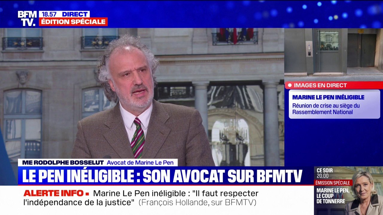 "Elle est profondément choquée par cette décision": l'avocat de Marine Le Pen réagit à sa condamnation
