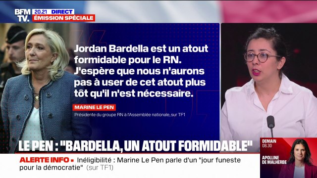 Procès RN: Jordan Bardella est un atout formidable pour le RN , affirme Marine Le Pen