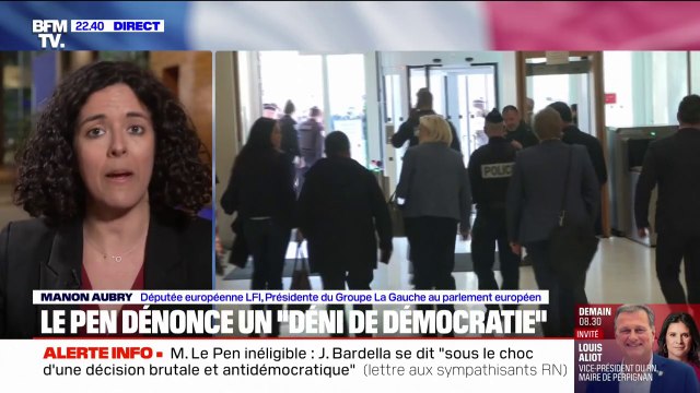 Procès RN: Je préfère les battre dans les urnes, car ce soir, le Rassemblement national se pose en victime comme s'il y avait une cabale judiciaire , affirme Manon Aubry (LFI)
