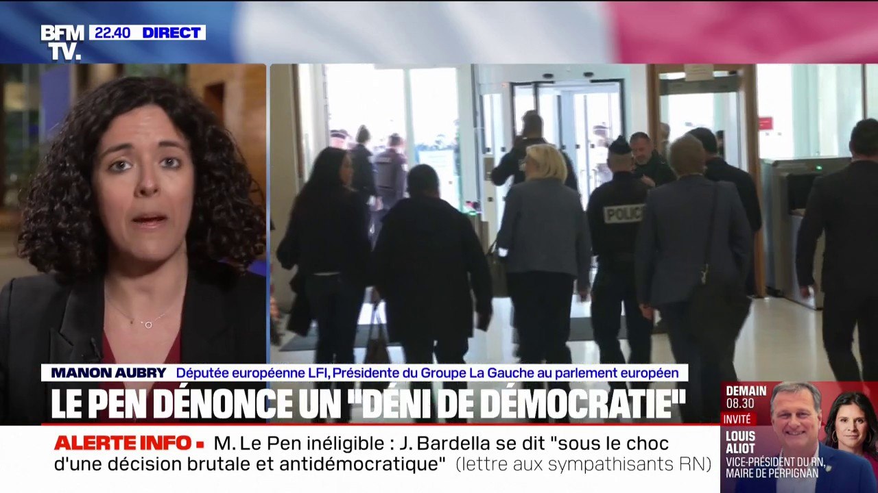 Procès RN: "Je préfère les battre dans les urnes, car ce soir, le Rassemblement national se pose en victime comme s'il y avait une cabale judiciaire", affirme Manon Aubry (LFI)