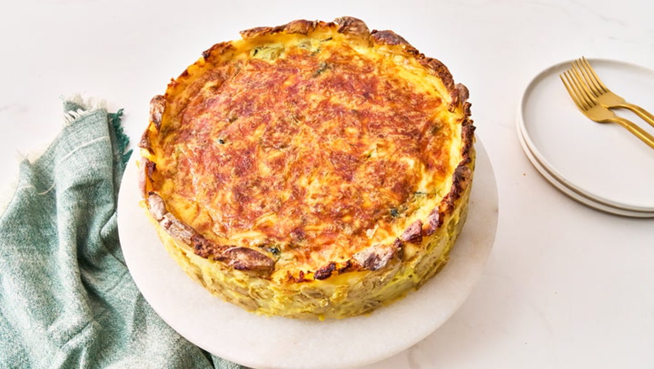 How to Make Spinach and Artichoke Dip Potato Crust Quiche