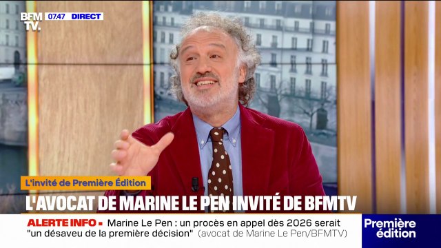 Condamnation de Marine Le Pen: pour l'avocat de la cheffe de file du RN, un procès en appel dès 2026 serait un désaveu de la première décision