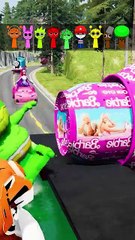 Skibidi Toilet & Squid Game & Sprunki & Crazy Frog & Spiderman VS Bollard Barbie in BeamNG.Drive