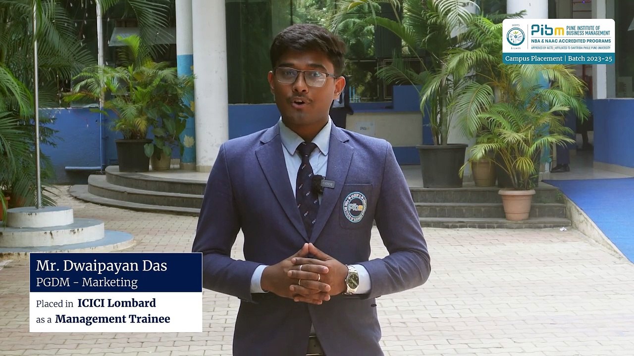 Batch 2023-25 Placements -  Mr. Dwaipayan Das   ICICI Lombard   PIBM Pune