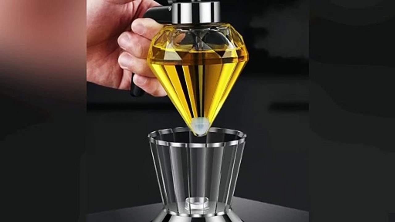 Oil Dispenser Diamond Shaped Glass Oil Bottle