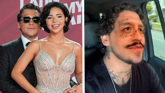 Christian Nodal usa su propio filtro de TikTok junto a su esposa Ángela y Leonardo Aguilar