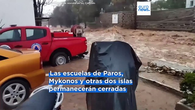 Las fuertes tormentas en Grecia causan inundaciones y destrozos en Mykonos y Paros