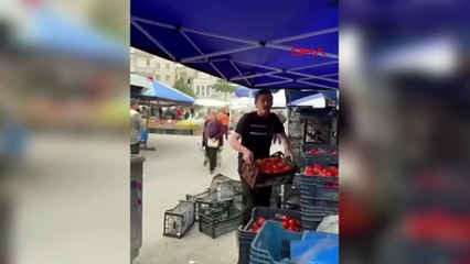 Çorum'da kasa kasa domatesleri çöpe döken pazarcıya milyonluk ceza!