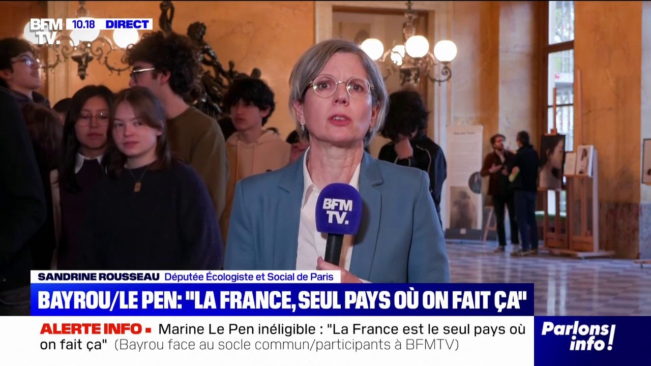 Sandrine Rousseau (les Écologistes): "Le Premier ministre n'est pas à la hauteur de sa fonction s'il regarde (la condamnation de Marine Le Pen) au prisme de sa situation personnelle"
