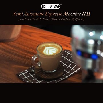 HiBREW Coffee Maker Cafetera 20 Bar Inox Semi Automatic Super Slim ESE POD& Powder Espresso Cappuccino Machine Hot Water H11