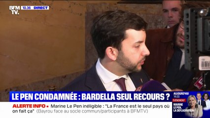 Jean-Philippe Tanguy (RN) qualifie de "voyous" les personnes qui menacent les magistrats qui ont rendu le jugement dans l'affaire des assistants parlementaires européens du FN
