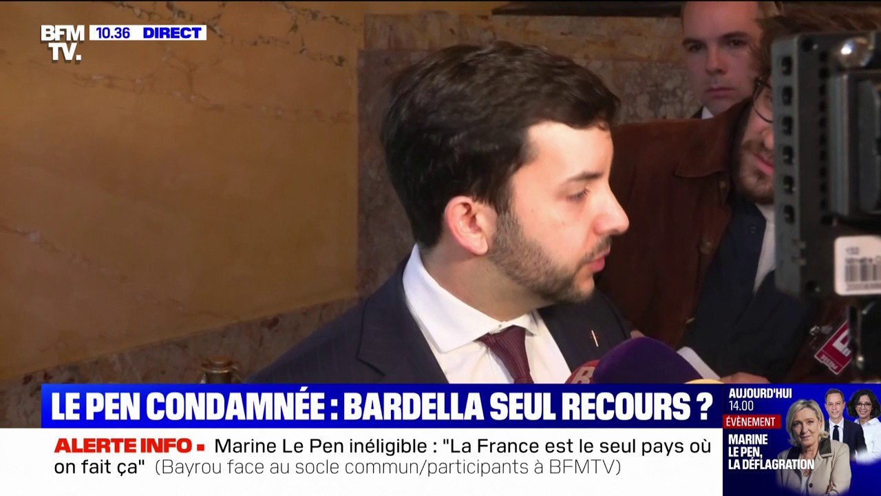 Jean-Philippe Tanguy (RN) qualifie de "voyous" les personnes qui menacent les magistrats qui ont rendu le jugement dans l'affaire des assistants parlementaires européens du FN