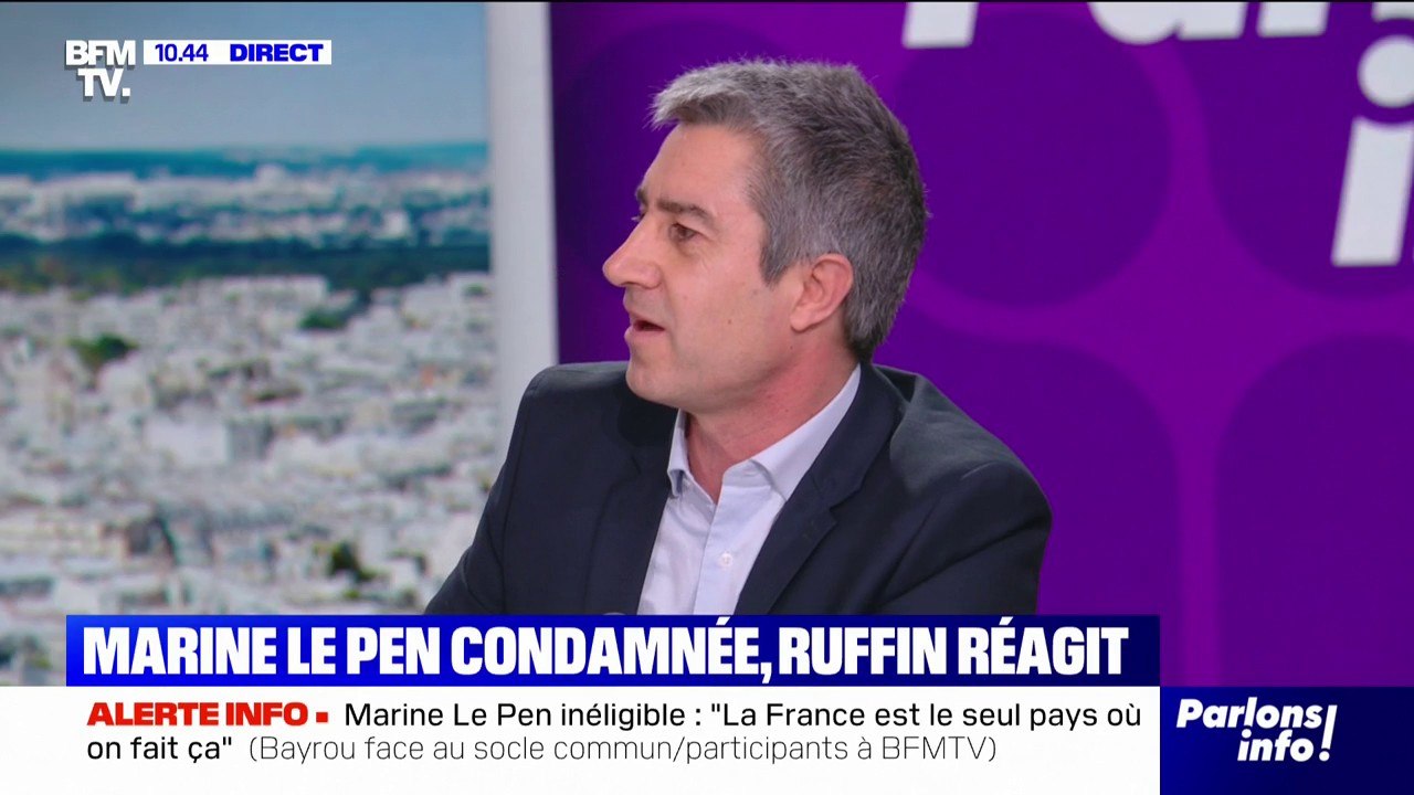Condamnation de Marine Le Pen: "J'ai du mal à comprendre pourquoi Jean-Luc Mélenchon est rétif à réclamer de la probité", affirme François Ruffin (député "Picardie debout")