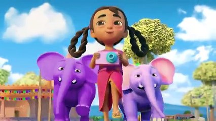 Ek Mota Hathi Gaon Ko Chala_ एक मोटा हाथी_ Chidiya Rani Song_ Cartoon Nursery Rhymes for Babies(360P)