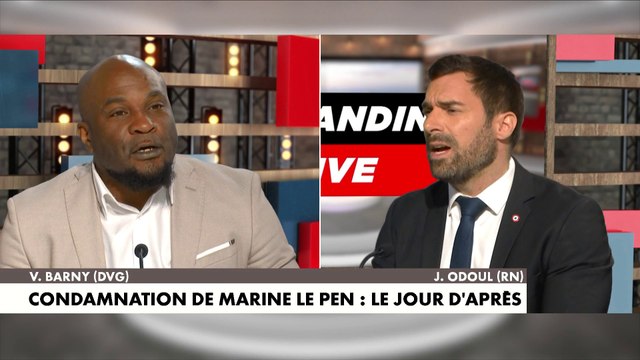 Large débat entre Valéry Barny et Julien Odoul à propos de la condamnation de Marine Le Pen
