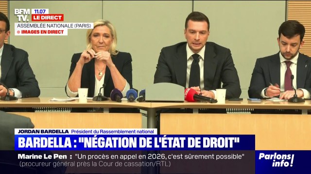 Condamnation de Marine Le Pen: Nous n'avons jamais vu une motivation aussi politique que celle exprimée hier par le tribunal , affirme Jordan Bardella