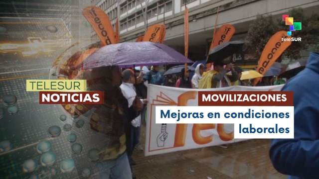 En Colombia, maestros se movilizan para exigir mejoras laborales
