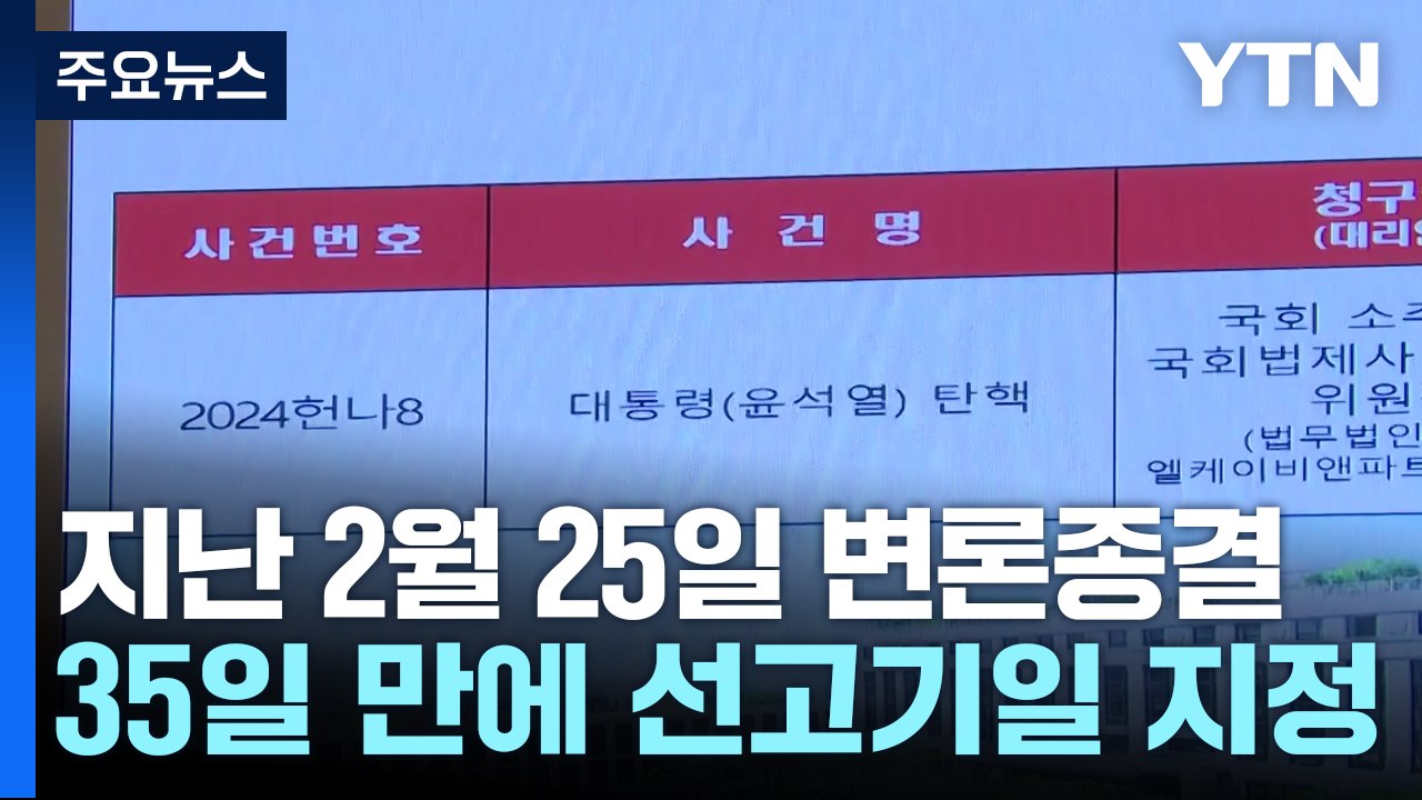 선고일 지정까지 35일...'대통령 사건' 최장기간 숙의 / YTN